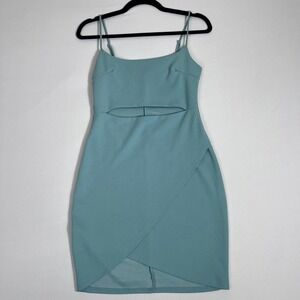 Lulus Size S Blue Bodycon Mini Dress Cutout Sleeveless Party Cocktail Women's